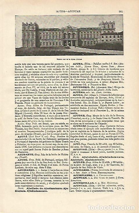 Postais: LAMINA ESPASA 12721: Palacio Real de la Ajada en Lisboa - Varios