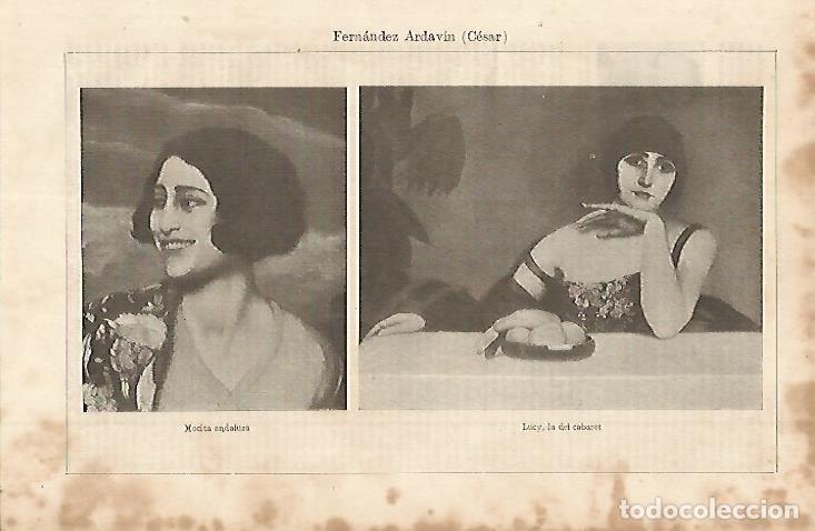 Postais: LAMINA ESPASA 11303: Mocita andaluza y Lucy la del cabaret por Fernandez Ardavin - Varios