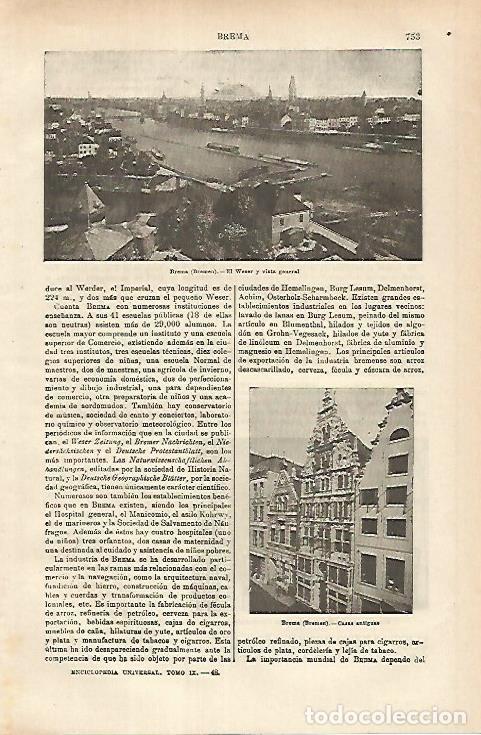 Postales: LAMINA ESPASA 25362: El Weser a su paso por Bremen - Varios