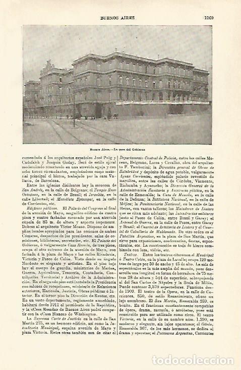 Cartes Postales: LAMINA ESPASA 25480: La Casa del Gobierno en Buenos Aires - Varios