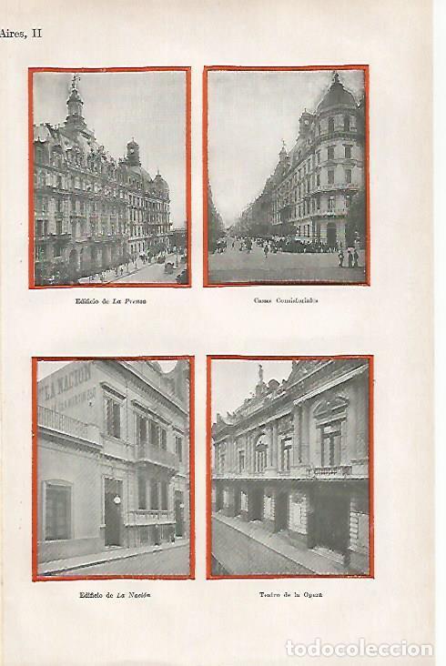 Cartes Postales: LAMINA ESPASA 25490: La Prensa Ayuntamiento La Nacion y Teatro de la Opera en Buenos Aires - Varios