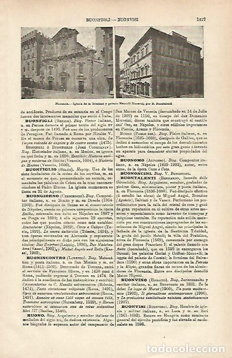 Cartes Postales: LAMINA ESPASA 25514: Iglesia de la Trinidad en Florencia - Varios