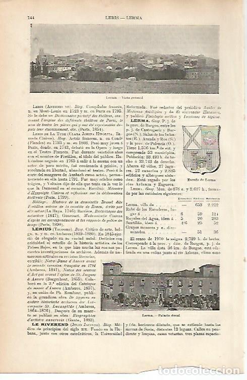 Postcards: LAMINA ESPASA 25593: Vista escudo y Palacio Ducal de Lerma Burgos - Varios