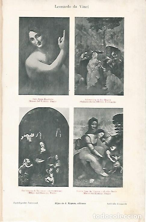 Postais: LAMINA ESPASA 25556: Obras de Leonardo da Vinci - Varios