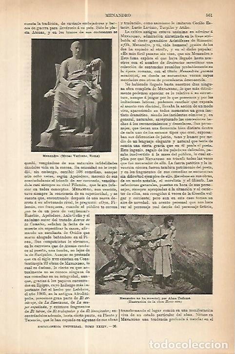 Postales: LAMINA ESPASA 17776: Menandro - Varios