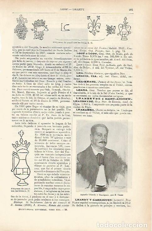 Cartoline: LAMINA ESPASA 25631: Agustin Lhardy y Garrigues por Ramon Casas - Varios