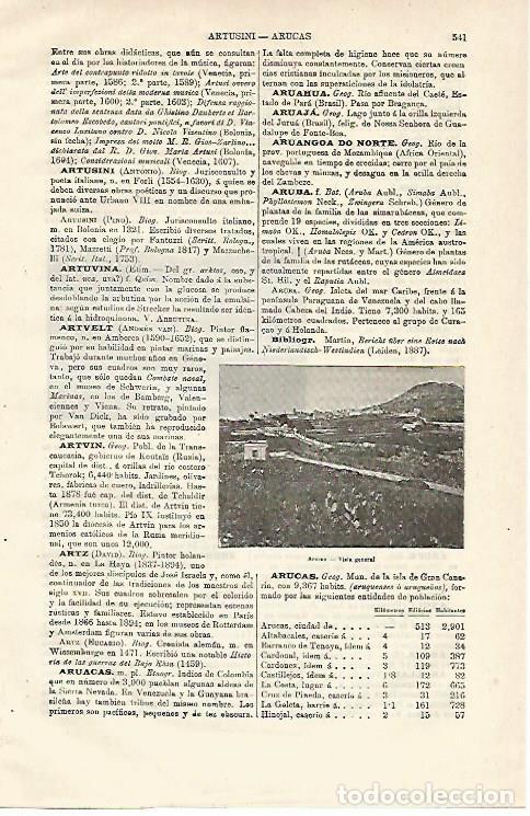 Postais: LAMINA ESPASA 12863: Vista general de Arucas Gran Canaria - Varios