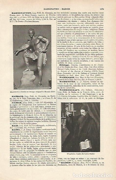 Postales: LAMINA ESPASA 16208: Monumento a Goethe por Herman Hahn - Varios