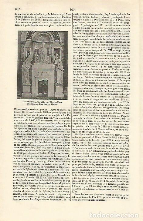 Postkarten: LAMINA ESPASA 23284: Monumento a Pio VII en Roma - Varios