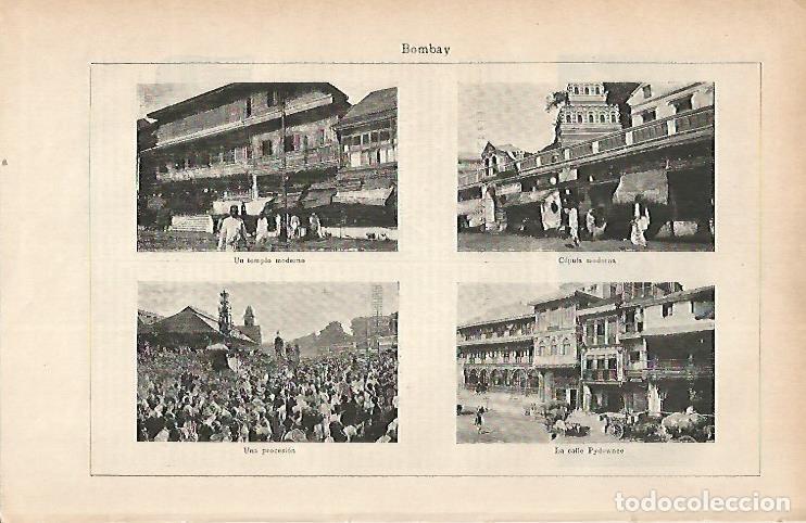 Postais: LAMINA ESPASA 22376: Vistas de Bombay India - Varios