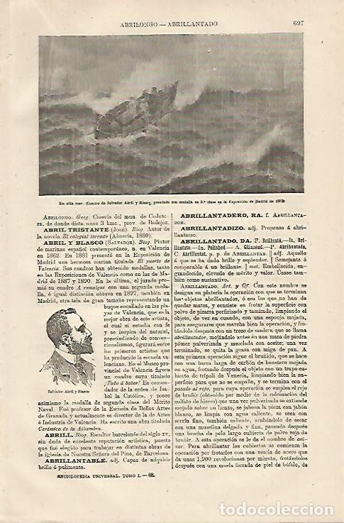 Postkarten: LAMINA ESPASA 13187: En alta mar por Salvador Abril y Blasco - Varios