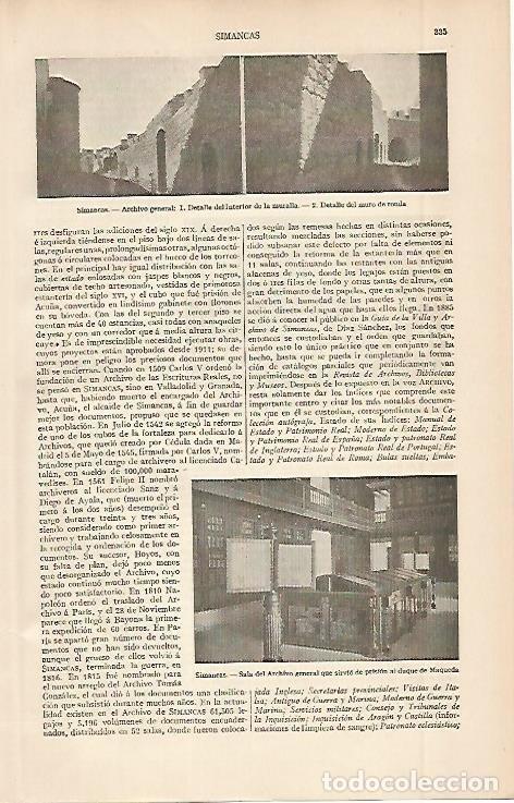 Postkarten: LAMINA ESPASA 2592: Vistas del Archivo de Simancas Valladolid - Varios Autores