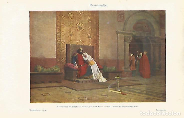 Cartes Postales: LAMINA ESPASA 16460: Excomunion de Roberto el Piadoso por Laurens - Varios