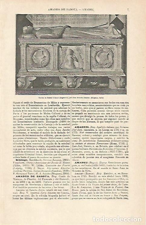 Postkarten: LAMINA ESPASA 5478: Tumba de Medea Colleoni en Bergamo Italia - Varios Autores