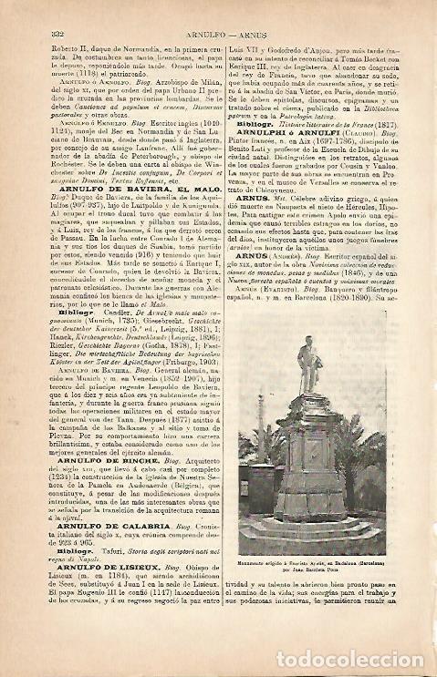 Postais: LAMINA ESPASA 5608: Monumento a E. Arnus en Badalona Barcelona - Varios Autores