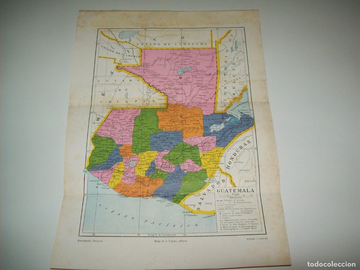 Postcards: LAMINA ESPASA 2240: Mapa de Guatemala - Varios Autores