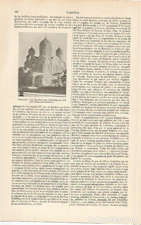 Postales: LAMINA ESPASA 5898: Catedral rusa demolida en 1923 en Varsovia Polonia - Varios Autores