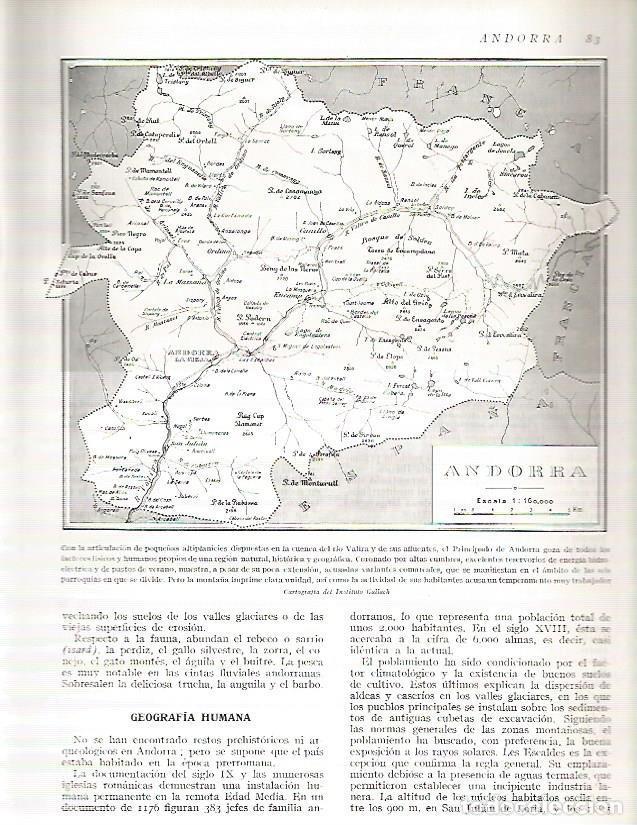 Postales: LAMINA 3075: ANDORRA. Mapa de Andorra - Ramon Otero Pedrayo