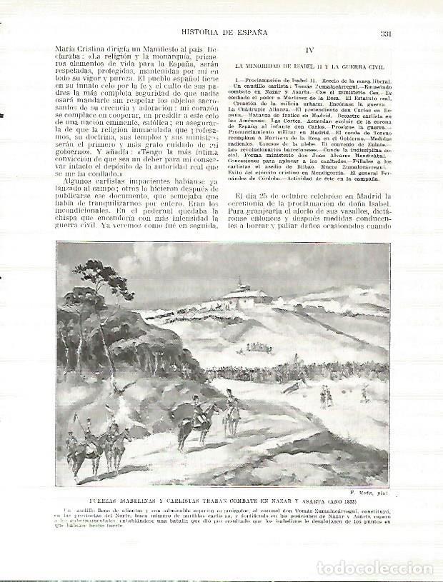Postales: LAMINA 4425: Fuerzas isabelinas y carlistas combaten en Nazar y Asarta en 1833 - Manuel Rodriguez Co