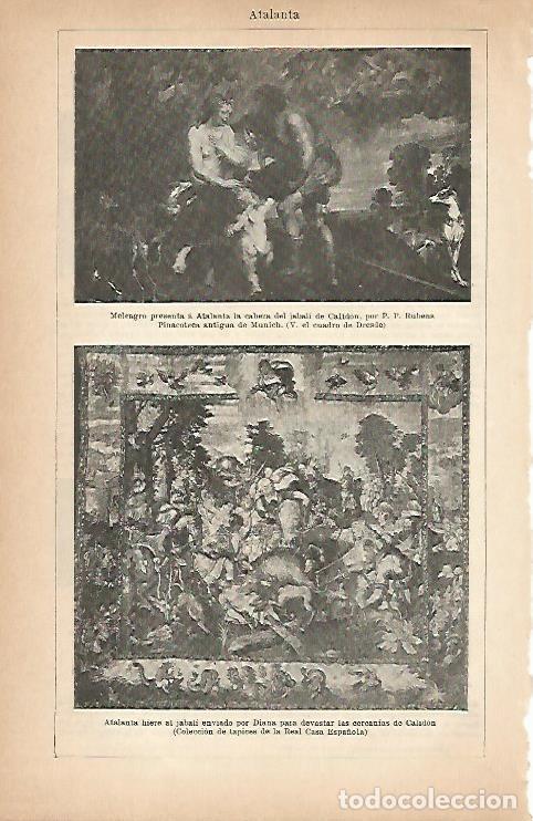 Postales: LAMINA ESPASA 5696: Obras representando a Atalanta - Varios Autores