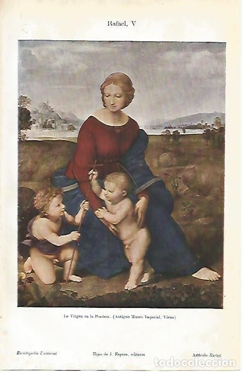 Cartoline: LAMINA ESPASA 5022: La Virgen en la pradera por Rafael - Varios Autores