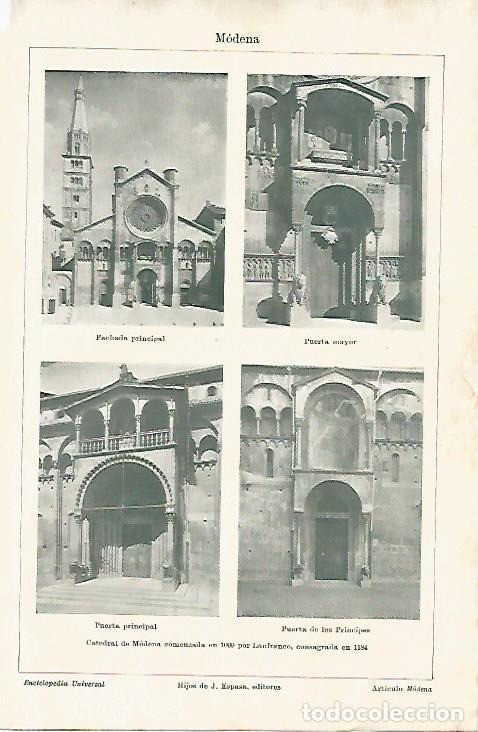 Postcards: LAMINA ESPASA 5303: Vistas de Modena Italia - Varios Autores