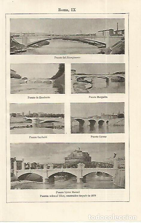 Postkarten: LAMINA ESPASA 19187: Puentes sobre el Tiber en Roma - Varios