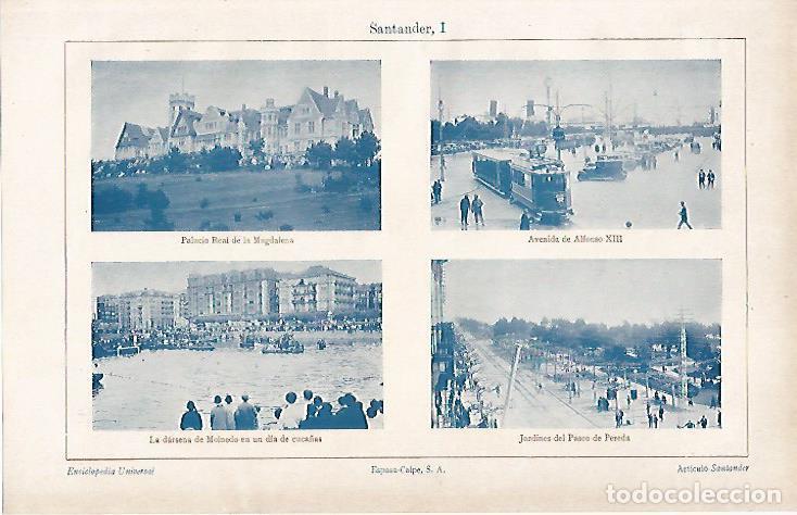 Postais: LAMINA ESPASA 19429: Vistas de Santander - Varios