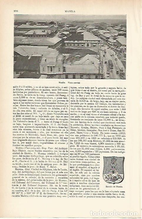 Postkarten: LAMINA ESPASA 3967: Vista parcial de Manila Filipinas - Varios Autores