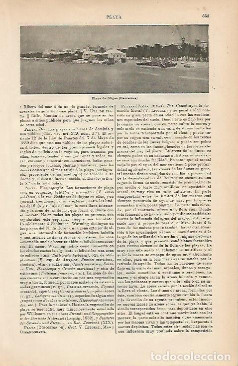 Postales: LAMINA ESPASA 3294: Playa de Sitges Barcelona - Varios Autores