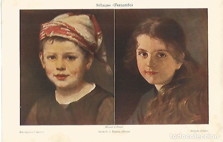 Postales: LAMINA ESPASA 19610: Hansel y Gretel por F. Schauss - Varios