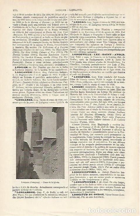 Postkarten: LAMINA ESPASA 19808: Torre de la iglesia de Longares Zaragoza - Varios