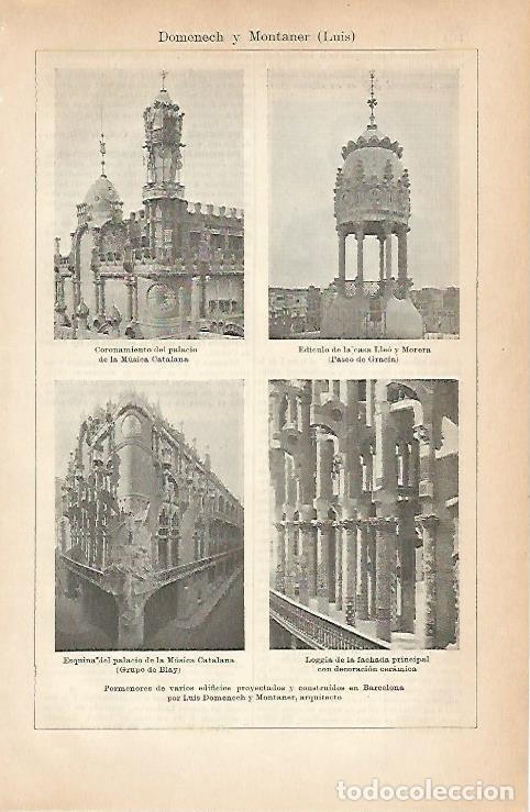 Postkarten: LAMINA ESPASA 3109: Edificios de Domenech y Montaner en Barcelona - Varios Autores