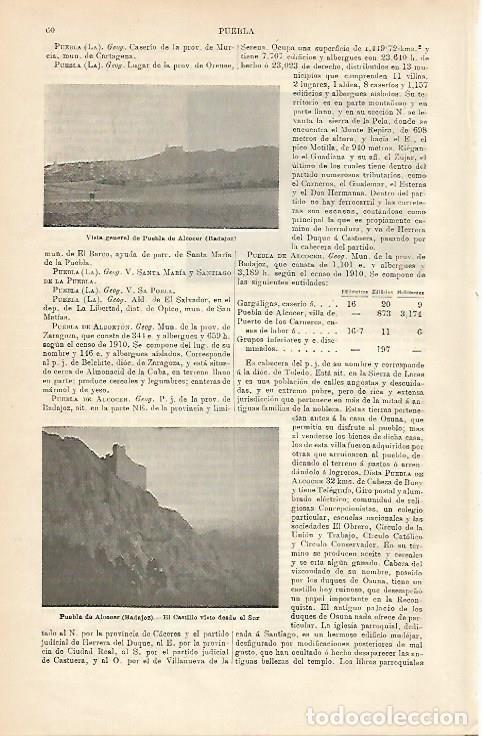 Postkarten: LAMINA ESPASA 3680: Vista general de Puebla de Alcocer Badajoz - Varios Autores