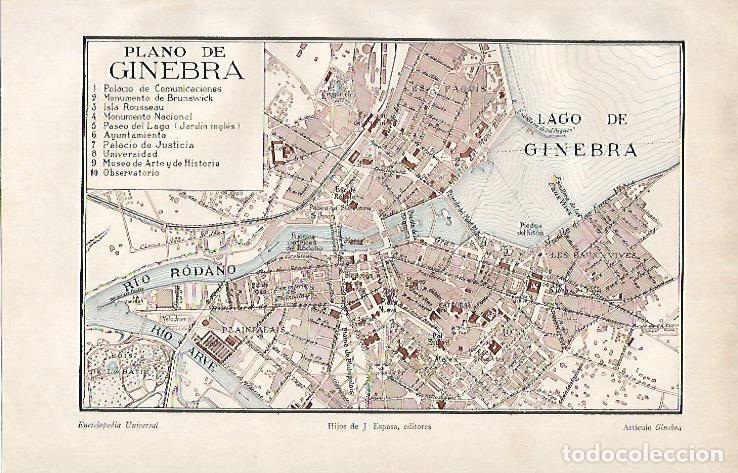Postkarten: LAMINA ESPASA 2088: Plano de Ginebra Suiza - Varios Autores