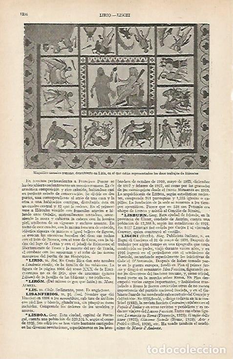 Postais: LAMINA ESPASA 19801: Mosaico romano de Liria Valencia - Varios