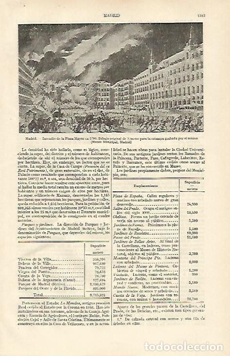 Postais: LAMINA ESPASA 19827: Incendio de la Plaza Mayor de Madrid en 1790 - Varios