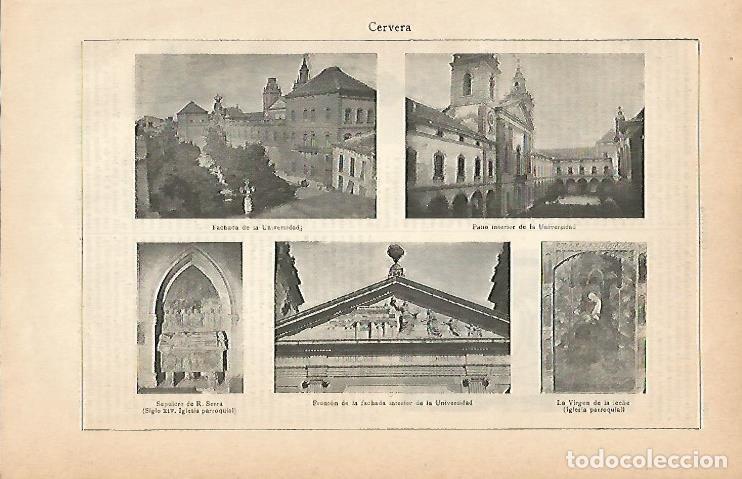 Cartes Postales: LAMINA ESPASA 2879: Vistas de Cervera Lleida - Varios Autores