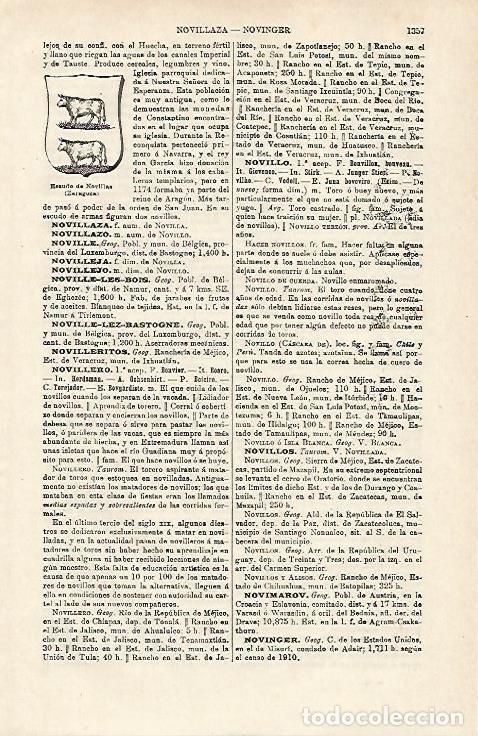 Postkarten: LAMINA ESPASA 20294: Escudo de Novillas Zaragoza - Varios