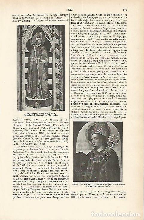 Postais: LAMINA ESPASA 1805: San Luis de Tolosa por Giotto - Varios Autores