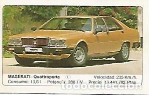 Postales: CROMO 272 ALBUM COCHES MOTOR 16: MASERATI - QUATTROPORTE - Varios