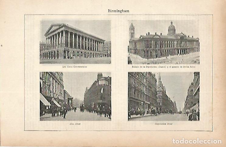 Postcards: LAMINA ESPASA 22268: Vistas de Birmingham Gran Breta&ntilde;a - Varios