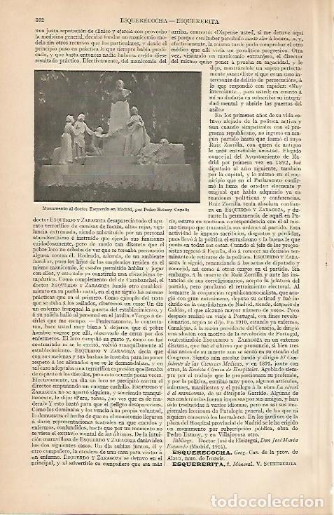 Postais: LAMINA ESPASA 7998: Monumento al doctor Esquerdo en Madrid - Varios