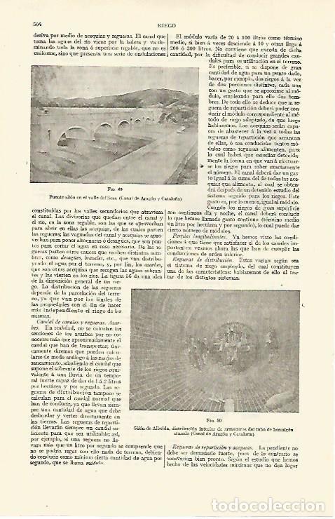 Postales: LAMINA ESPASA 13617: Puente y sifon del Canal de Aragon y Catalu&ntilde;a - Varios