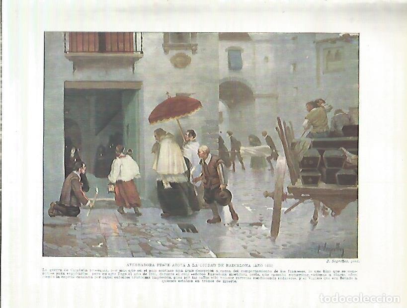 Postkarten: LAMINA 9128: La peste azota la ciudad de Barcelona en 1651 - Manuel Rodriguez Codola