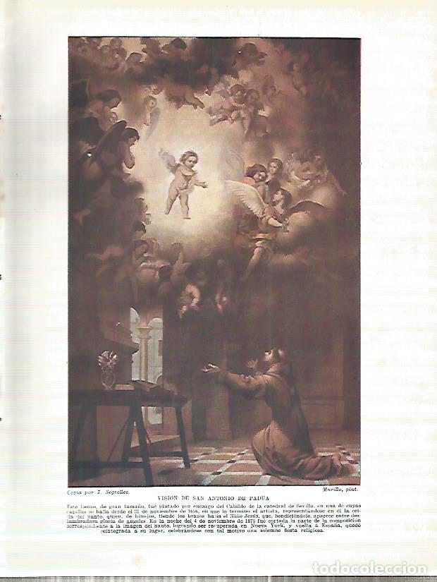 Postales: LAMINA 9133: Vision de San Antonio de Padua por Murillo - Manuel Rodriguez Codola
