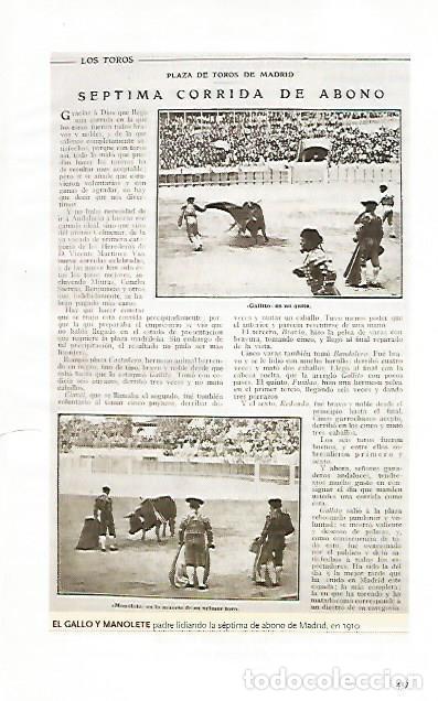 Postais: LAMINA COSSIO 50679: El Gallo y Manolete en Madrid en 1910 - Varios