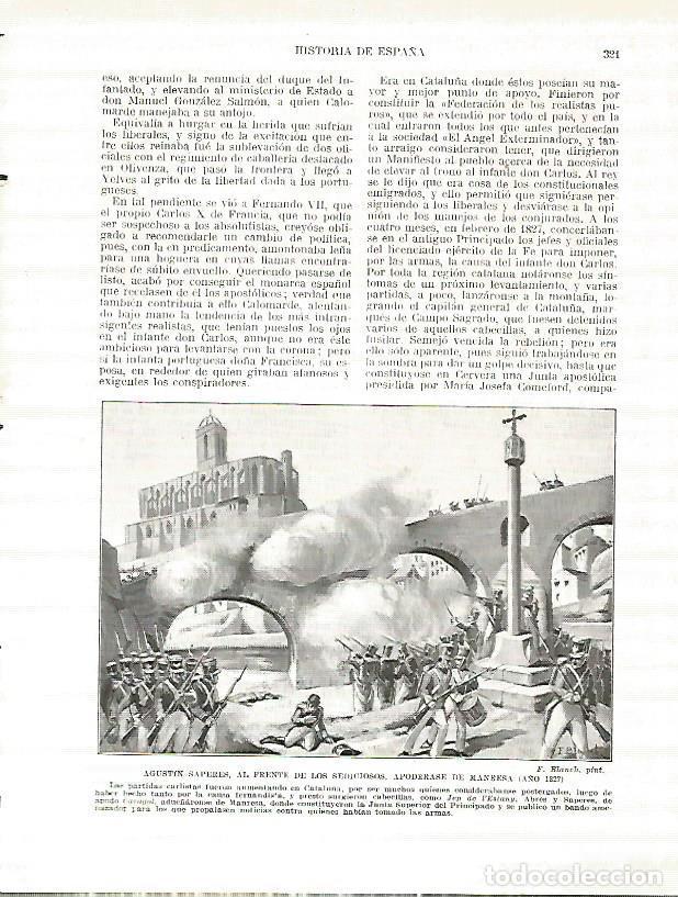 Postcards: LAMINA 9284: Agustin Saperes apoderandose de Manresa Barcelona en 1827 - Manuel Rodriguez Codola