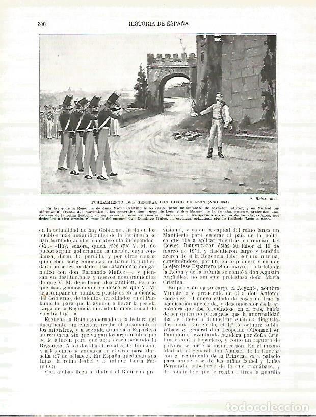 Postcards: LAMINA 9303: Fusilamiento del General Diego de Leon en 1841 - Manuel Rodriguez Codola