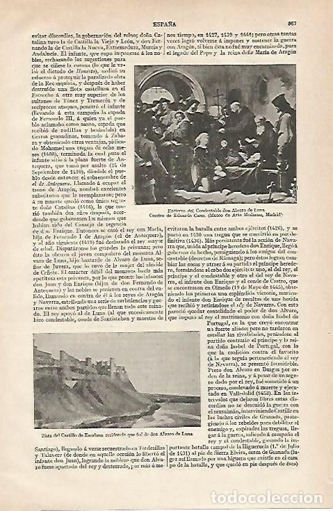 Postcards: LAMINA ESPASA 19955: Entierro de Alvaro de Luna por Eduardo Cano - Varios